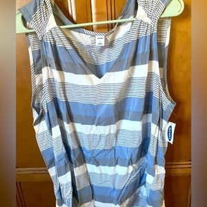 Old Navy Blue, Grey, & White Striped Tank Size L-New w/Tags